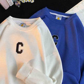 Férfi alkalmi hosszú ujjú betűs póló