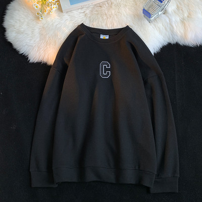 Férfi alkalmi hosszú ujjú betűs póló