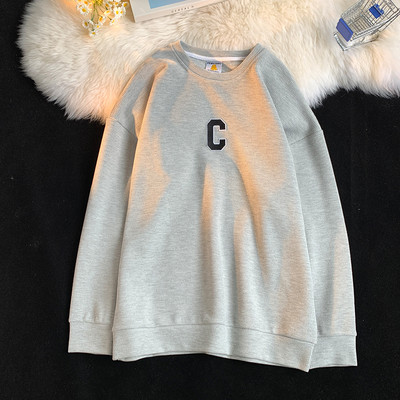 Férfi alkalmi hosszú ujjú betűs póló