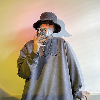 Férfi blúz széles modell, hosszú ujjú felirattal