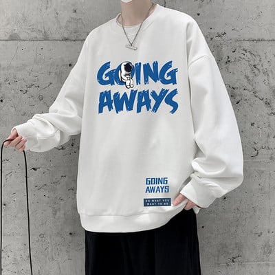 Ανδρική μπλούζα με οβάλ γιακά και στάμπα