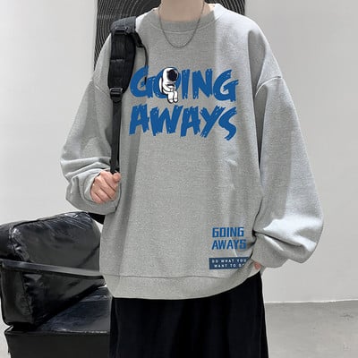 Ανδρική μπλούζα με οβάλ γιακά και στάμπα