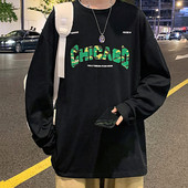 Tricou casual cu mânecă lungă cu imprimeu pentru bărbați