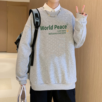 Vyriška laisvalaikio palaidinė su ovalia iškirpte ir ilgomis rankovėmis