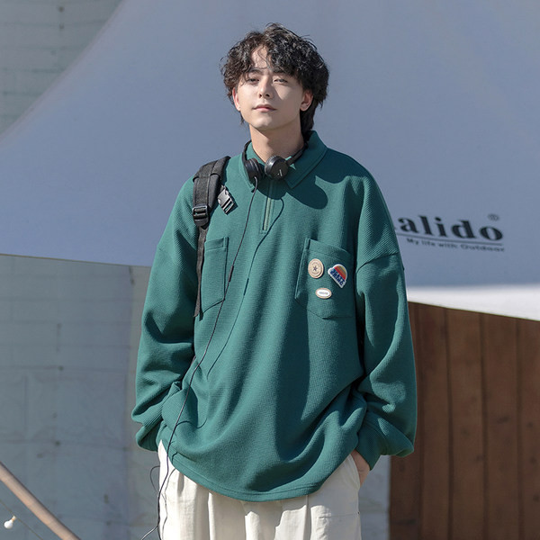 Bluză pentru bărbați cu guler și fermoar clasic