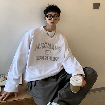 Új modell széles férfi blúz, nyomott felirattal