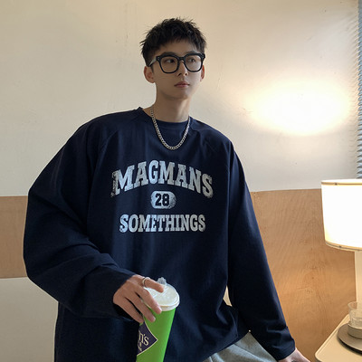 Új modell széles férfi blúz, nyomott felirattal