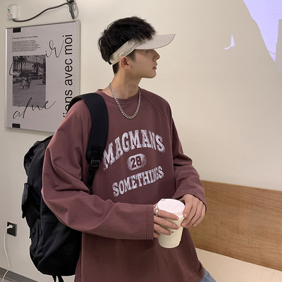 Új modell széles férfi blúz, nyomott felirattal