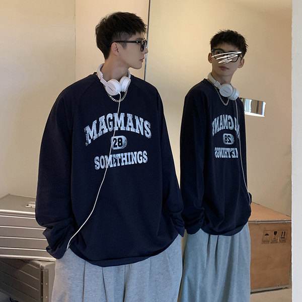 Új modell széles férfi blúz, nyomott felirattal