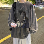 Alkalmi férfi blúz mintával és széles ujjakkal