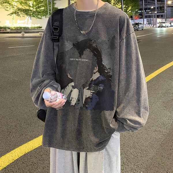 Alkalmi férfi blúz mintával és széles ujjakkal