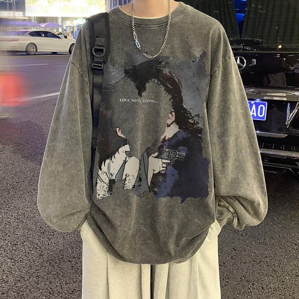 Alkalmi férfi blúz mintával és széles ujjakkal