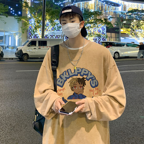 Retro hosszú ujjú, nyomott férfi blúz