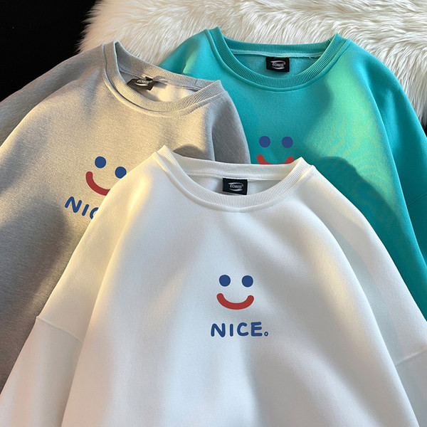 Bluza de barbati model nou cu imprimeu si decolteu rotund