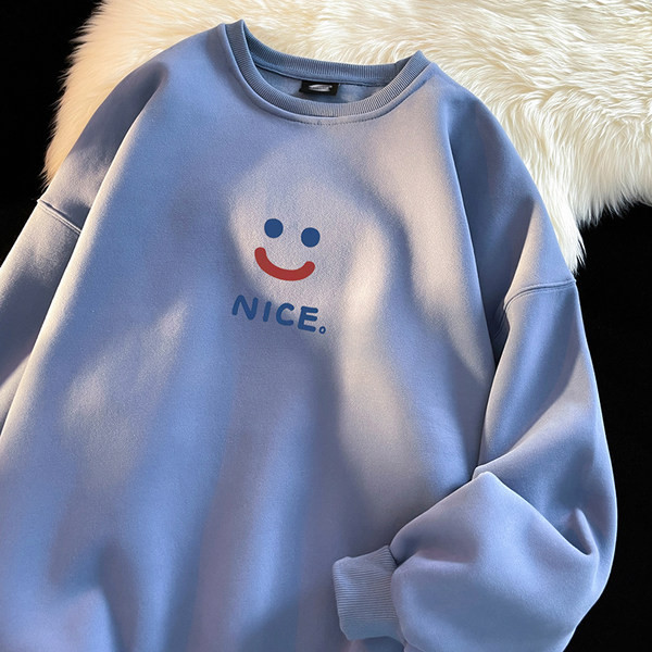 Bluza de barbati model nou cu imprimeu si decolteu rotund