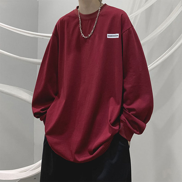 Bluză lejeră pentru bărbați, cu decolteu și logo