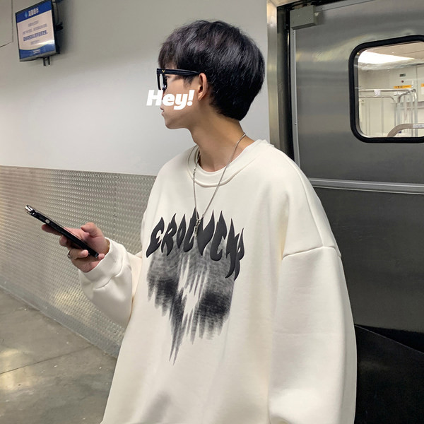 Bluză largi pentru bărbați cu imprimeu