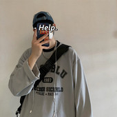 Nyomott feliratos férfi bő blúz