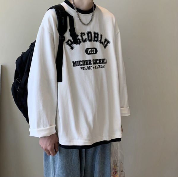 Nyomott feliratos férfi bő blúz