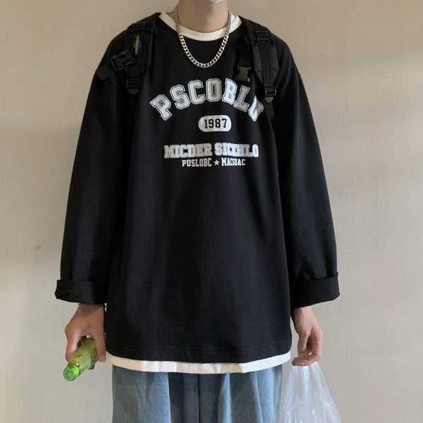 Nyomott feliratos férfi bő blúz