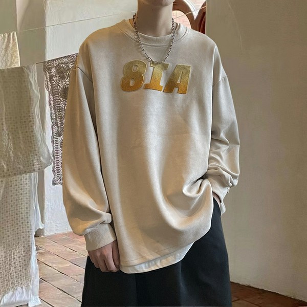 Vyriška palaidinė su trijų spalvų užrašu