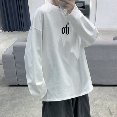 Vyriška laisvalaikio palaidinė su apvaliu kaklu ilgomis rankovėmis