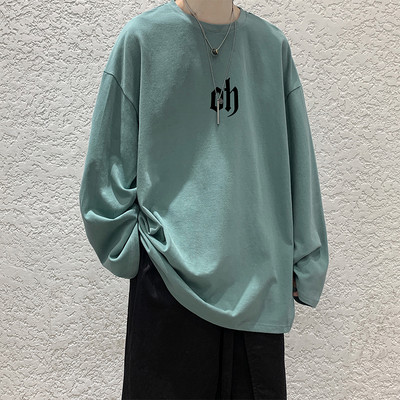 Vyriška laisvalaikio palaidinė su apvaliu kaklu ilgomis rankovėmis