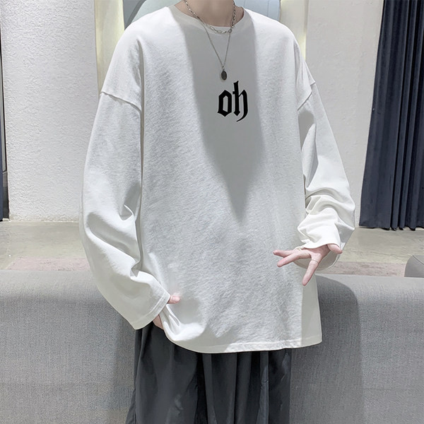 Vyriška laisvalaikio palaidinė su apvaliu kaklu ilgomis rankovėmis