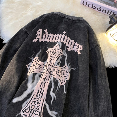 Alkalmi férfi blúz mintával és ovális nyakkivágással