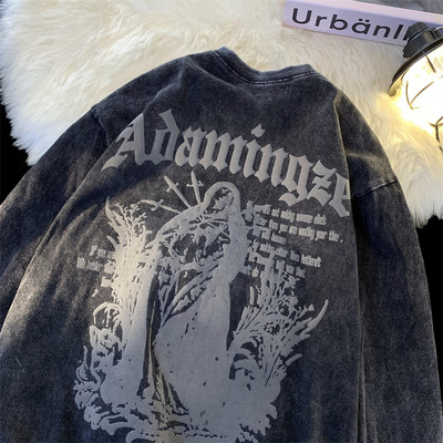 Alkalmi férfi blúz mintával és ovális nyakkivágással