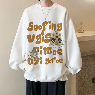 Model de culoare bluză bărbătească lată cu inscripție