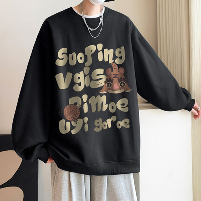 Model de culoare bluză bărbătească lată cu inscripție