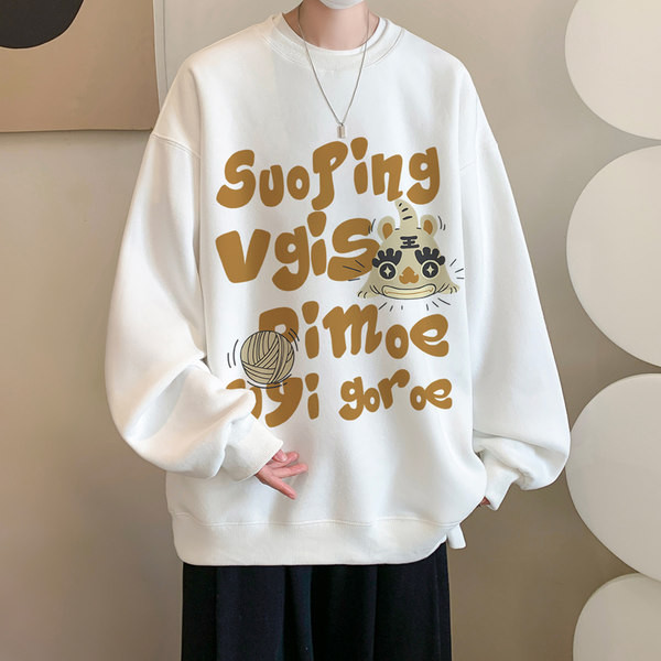 Model de culoare bluză bărbătească lată cu inscripție