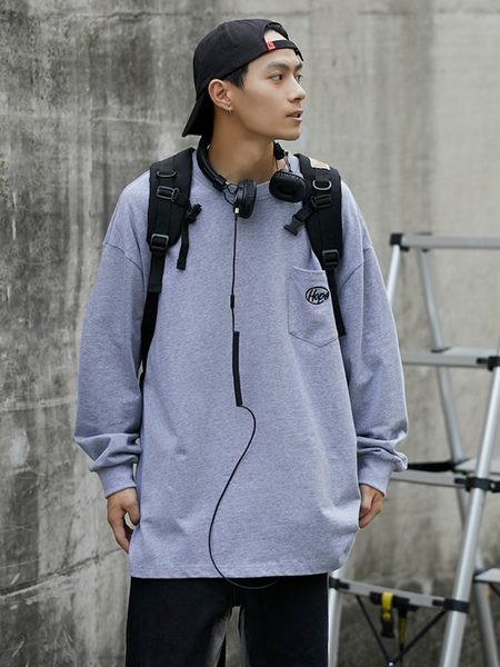 Bluză pentru bărbați cu model lat cu logo