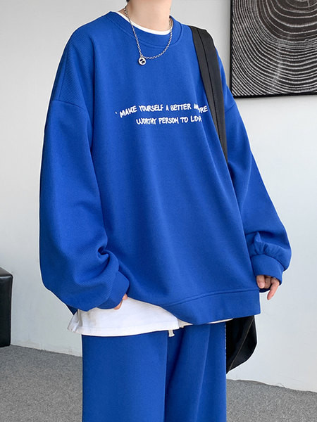 Set sport pentru bărbați din două piese cu imprimeu și decolteu oval