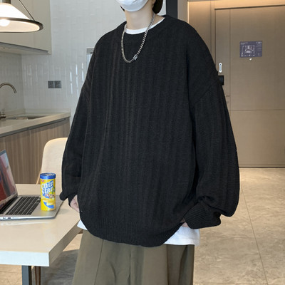 Férfi blúz mindennapi használatra, ovális nyakkivágással