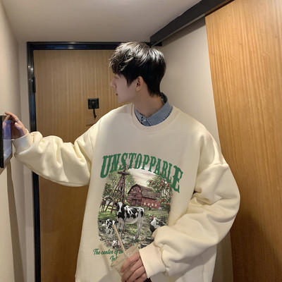 Bluză bărbați model larg cu imprimare 3D