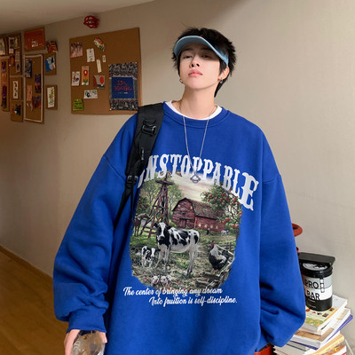 Bluză bărbați model larg cu imprimare 3D