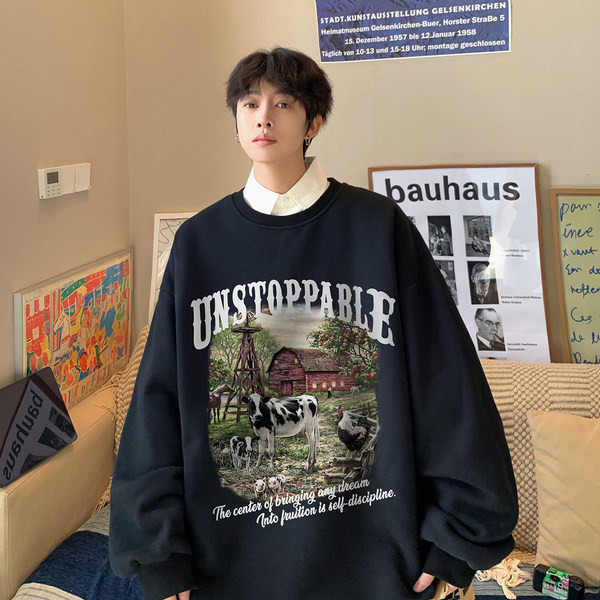 Bluză bărbați model larg cu imprimare 3D