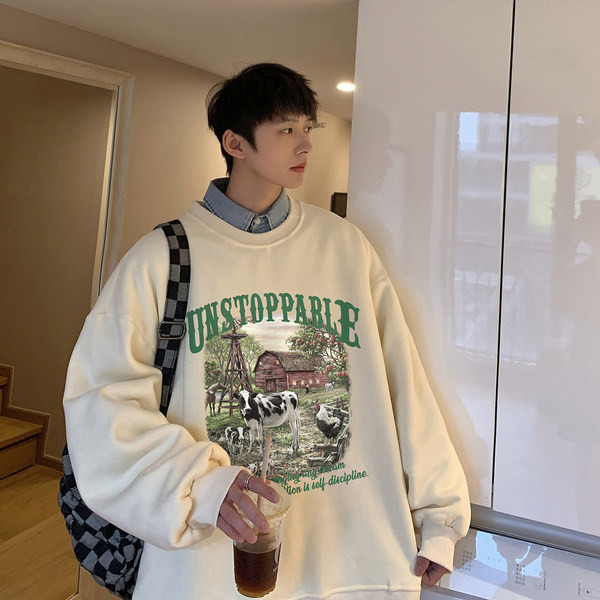 Muška široka bluza dugih rukava s printom