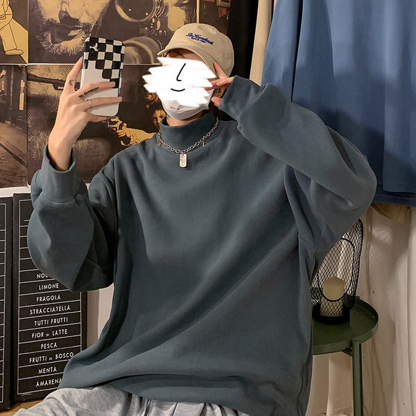 Férfi blúz magas pólógallérral - letisztult modell