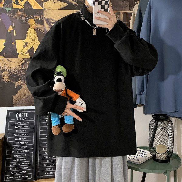 Férfi blúz magas pólógallérral - letisztult modell