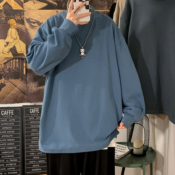 Férfi blúz magas pólógallérral - letisztult modell