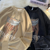 Vyriška palaidinė su dviejų spalvų raštu ir ovalia iškirpte