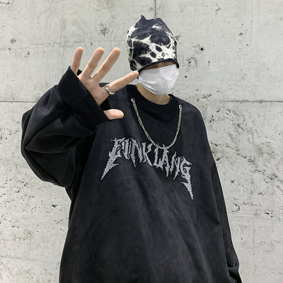 Bő férfi blúz - hosszú ujjú, felirattal