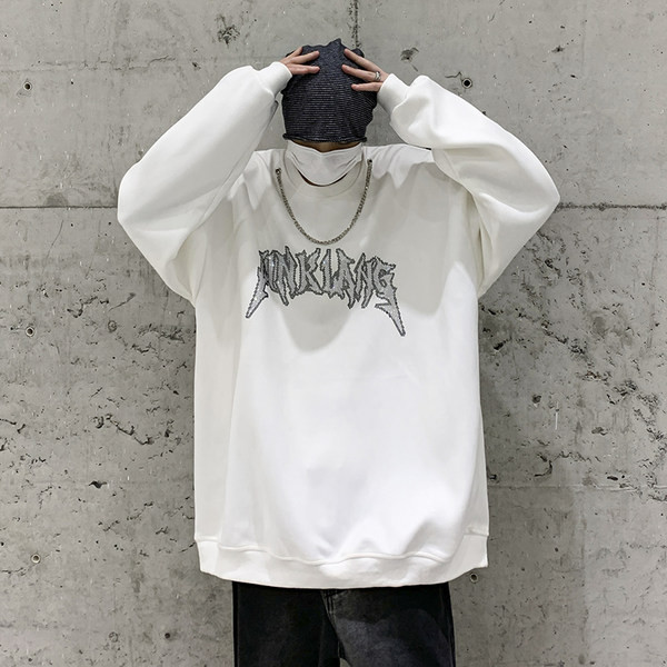 Bő férfi blúz - hosszú ujjú, felirattal