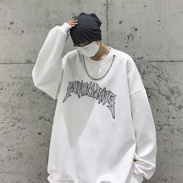 Bő férfi blúz - hosszú ujjú, felirattal