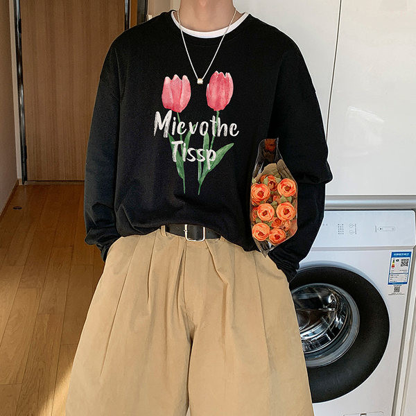 Naujo modelio vyriška palaidinė su gėlių raštu