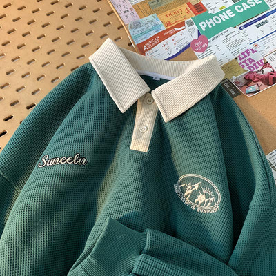 Cămașă casual pentru bărbați cu guler și nasturi