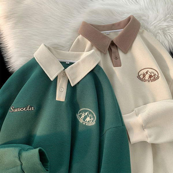 Cămașă casual pentru bărbați cu guler și nasturi